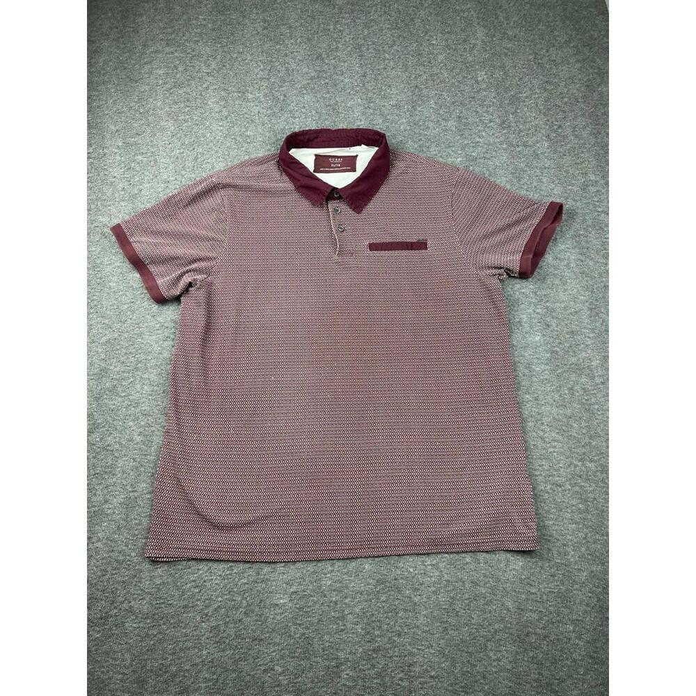 Guess Mens Burgundy‎ Polo Shirt Size XL